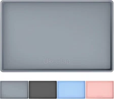 19” x 12” Heavy Duty Waterproof Silicone Mat with Raised 19" x 12", Gray 