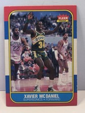 1986-87 Fleer #72 Xavier McDaniel BASKETBALL Seattle SuperSonics Rookie Card. rookie card picture