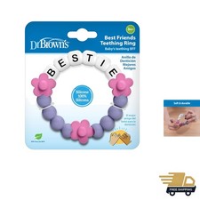 Silicone Baby Teething Ring 3m BPA-Free Pink Purple Soothe Gums