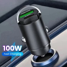100W USB  Car Charger PD Fast Charging Adapter Socket For Xiaomi Huawei iPhone 