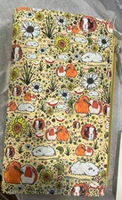 Comeco Yellow Flower Guinea Pig Wallet Apples Pockets Snap Zipper Folding Card M