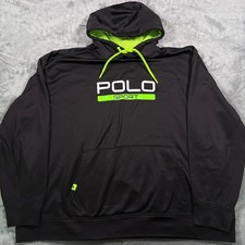 Polo Sport Ralph Lauren Performance Hoodie Mens 3XB Black Lined Kangaroo Pockets