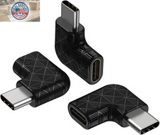 USB C Right Angle Adapter,90 Degree USB C to USB Type-C Male to Female Adapter 