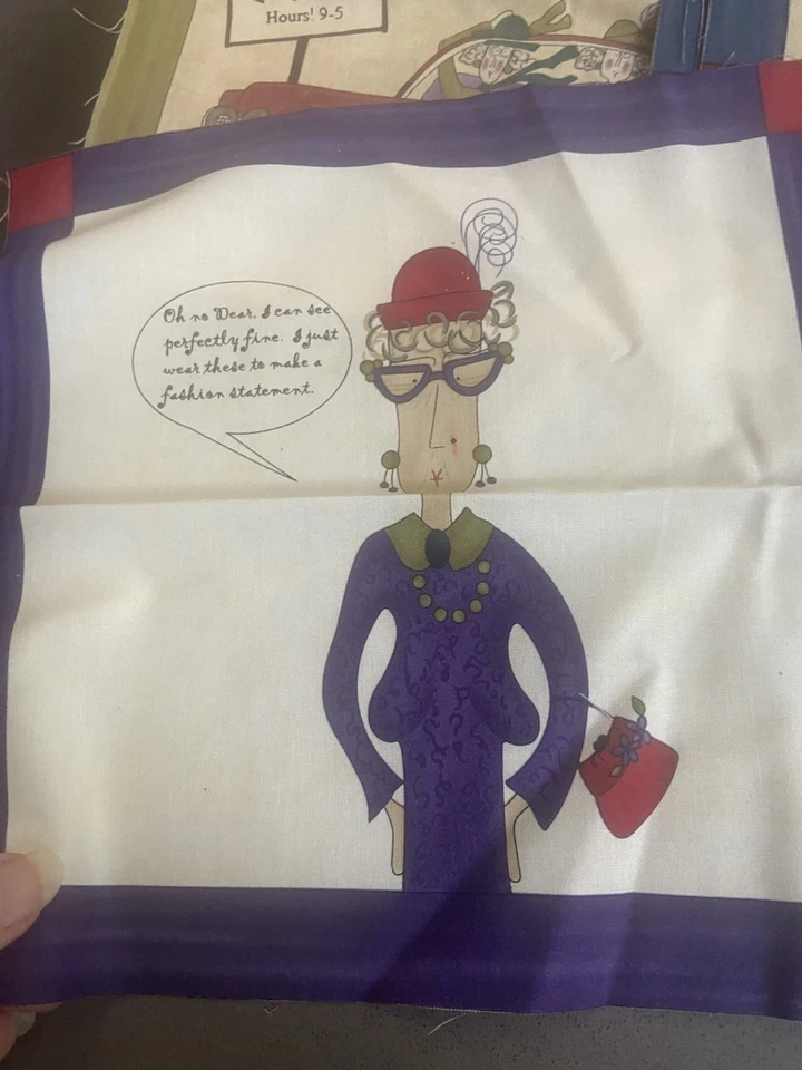 Lot Of 21 New Hats Old Friends Quilt Panels by Sandy Gervais for Moda - Image 2 of 4