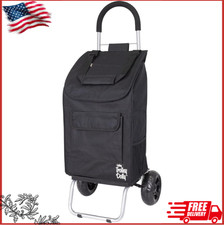 New - Trolley Dolly Black Foldable Shopping cart for Groceries with Wheels