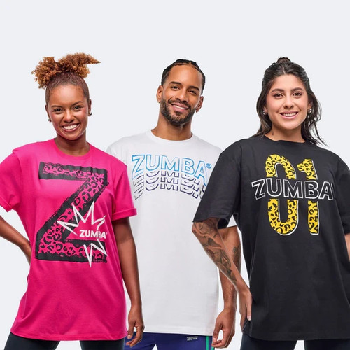 Zumba Sizzlin' Unisex Tee - 1 Size Fits Most! White only ~ New!