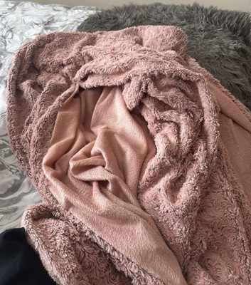 Rosa Rose flauschige Decke - große Größe - Schlafzimmer Deko - vorher benutzt 