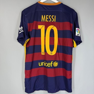 FC BARCELONA SPAIN 2015 2016 HOME FOOTBALL SHIRT SOCCER JERSEY NIKE #10 MESSI