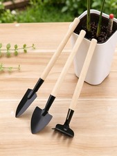 3Pcs Miniature Garden Tools Mini Shovels and Rake Farm Tools