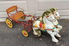 Vintage rare c. 1950 Mobo Pioneer Pony Ride on Child's Pedal Toy Car