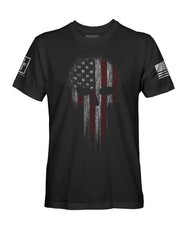 HOT USA American Military Skull Flag Patriotic T-Shirt