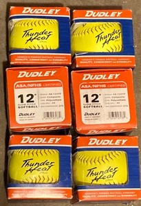 12 Balles De Softball Dudley Thunder Heat WT-11 – 11 Pouces – Jaunes – Slowpitch