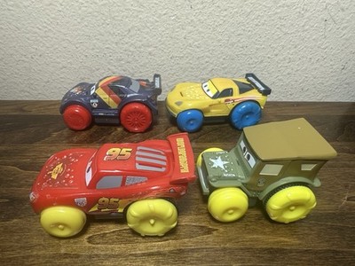 Disney Cars Lighting McQueen Sarge Hydro Wheels Pull & Go Land & Water Lot Of 4
