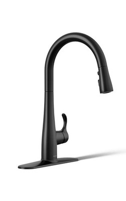 Kohler Simplice Pulldown Kitchen Faucet Matte Black 3-Spray #K-596-BL NEW