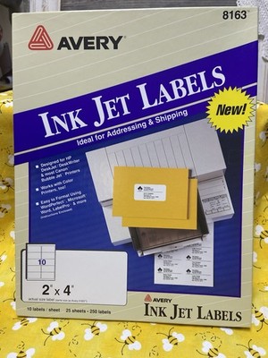 Avery Shipping Labels #8163 Inkjet 2'' x 4'' Size White Pack of 250