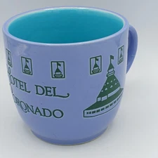 Hotel Del Coronado Souvenir Coffee Mug Purple Blue Ceramic Vintage Travel Cup