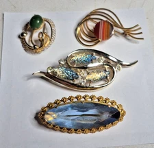 Lot of 4 Vtg Brooches WINARD SORRENTO EMMONS RUSSIAN LOLLIPOP