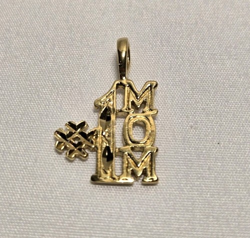 Vintage #1 Mom Gold Toned Pendant For Necklace