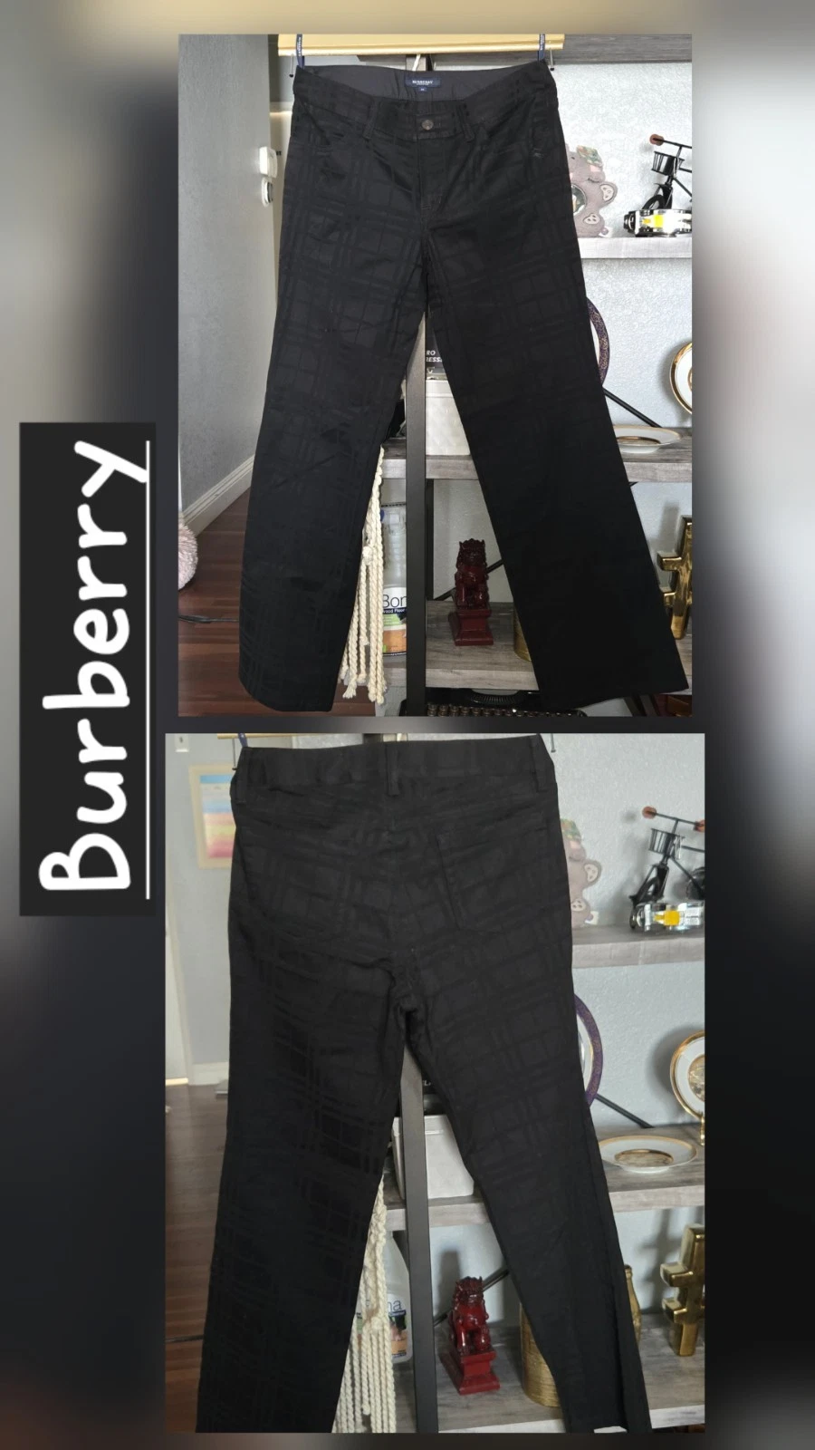 BURBERRY Pantalone Uomo Nero 97% Cotone