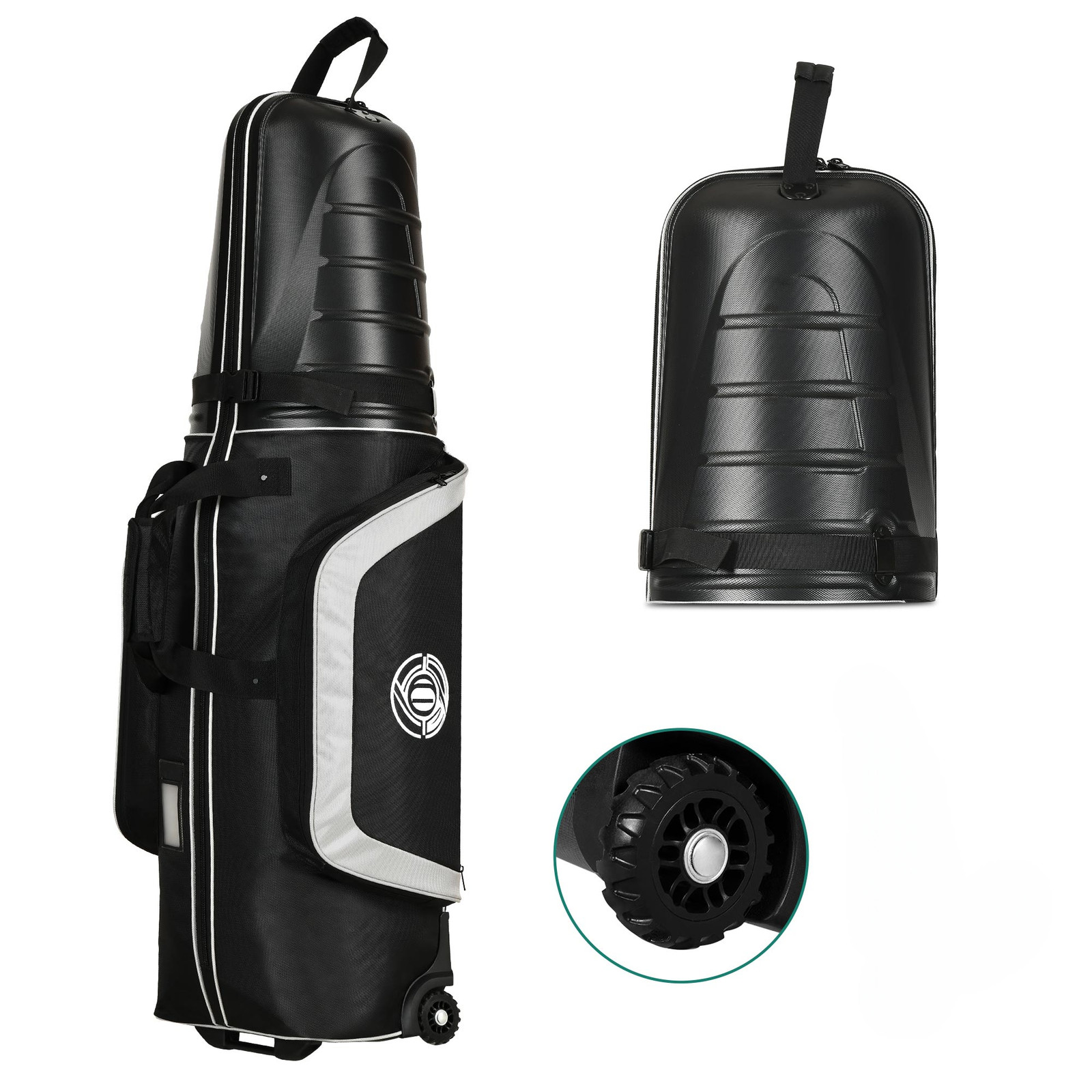 Travel Bag For Airlines With Hard Case Top And Wheels Black