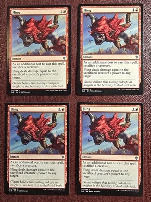 (4x) Fling - MtG Throne of Eldraine - C126 NM 2019