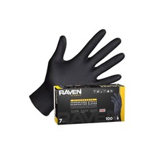 SAS Safety Raven Powder-Free Nitrile 7mil Black Glove XL 100-Box 66519