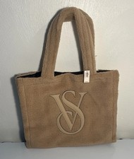 Victoria's Secret Cozy Plush Sherpa Tote Bag Brown Tags