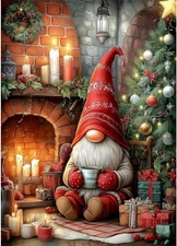 Christmas Diamond Painting Kits for Adults, 5D Christmas Gnome Diamond Art Kits 