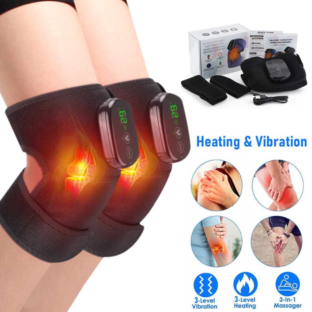 Masajeador eléctrico de rodilla con almohadilla térmica por calor y vibración
