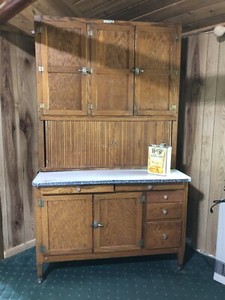 Sale Antique Oak Hoosier Cabinet With Flour Sifter Ebay