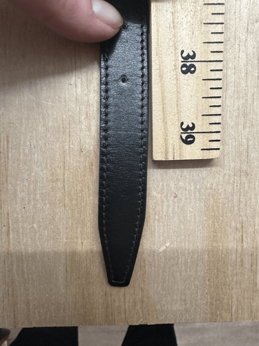 HERMES Vintage Shiny Black Leather Gold Metal STIRRUP Belt 36” See Pictures - Picture 5 of 5