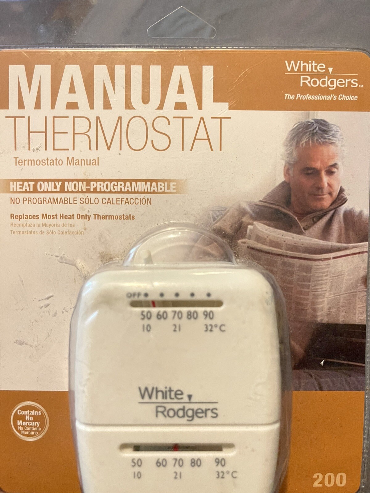 H Thermostat Heat Only Home/ Mobile Home/RV White Rodgers 200