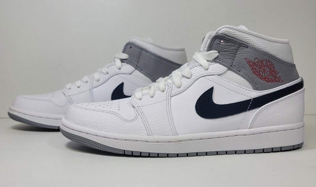 NIKE AIR JORDAN 1 MID 【PARIS】 ナイキ エア ジョーダン 1 ミッド WHITE/MIDNIGHT NAVY/GREY dr8038-100 Air Jordan 1 Mid Paris White Midnight Navy (DR8038-100) Mens 8.5