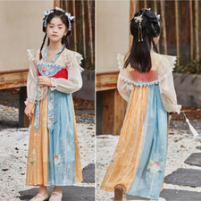 Girl Embroidered Hanfu Ancient Chinese Traditional Dress Princess Tang Set Retro