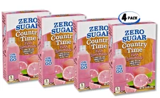 Country Time PINK Lemonade On-the-Go Zero Sugar Drink Mix (4 BOXES - 24 PACKETS)