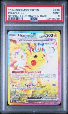PSA 9 Pikachu Ex 238 Surging Sparks Special Illustration Rare