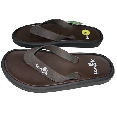 Sanuk Mens Sidewalker Flip Flops Thong Sandals Waterproof  display picture 1