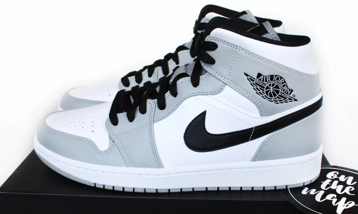 Nike Jordan 1 Retro Mid Smoke Grey White Black 3 US 3.5 New eBay