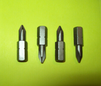 Four (4) pcs. Phillips #1 Bit Standard 1/4'' Hex Insert Driver USA made FAST SHIP