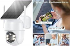 Cámaras de seguridad solares inalámbricas para exteriores, 5MP, vista de 360°.