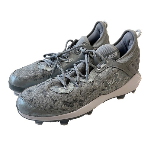 New Under Armour UA Harper 8 Elite TPU Baseball Cleats Molded Plastic Gray Men14