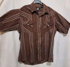 Vintage Rock Creek Ranch Long Sleeve Pearl Snap Shirt Brown Size XLT