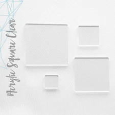 CLEAR ACRYLIC SQUARE BLANK 1/16" THICK- (PACK 25-50-100) SELECT SIZE