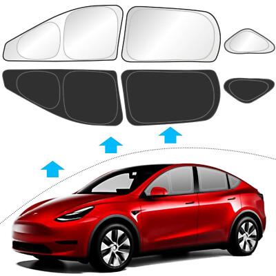 6pcs For 2020-2024 Tesla Model Y Side Windows Sun Shade UV Block Privacy Cover