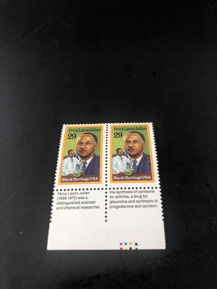 1993 Black Heritage Percy Lavon Julian 29 Cent 29c Stamp Block of 2 Scott# 2746 - Image 2 of 4