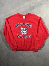 VINTAGE University Arizona Wildcats Sweater Adult XL Red Baggy 50/50 Graphic Y2K