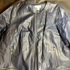 Nwt Blue Motto Leather Jacket 2x