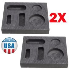2PCS Gold Silver Graphite Ingot Mold Mould Crucible For Melting Casting Refining