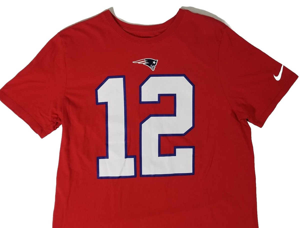 Nike NFL Team Apparel TOM BRADY #12 New England Patriots Red T