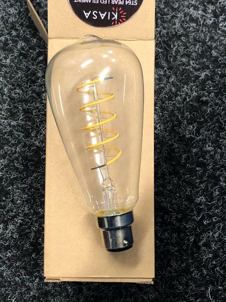 Pack Of 5 ST64 Pear LED Filament Bulb E27 & B22 2700K - Clear Glass - Dimmable - Image 4 of 4